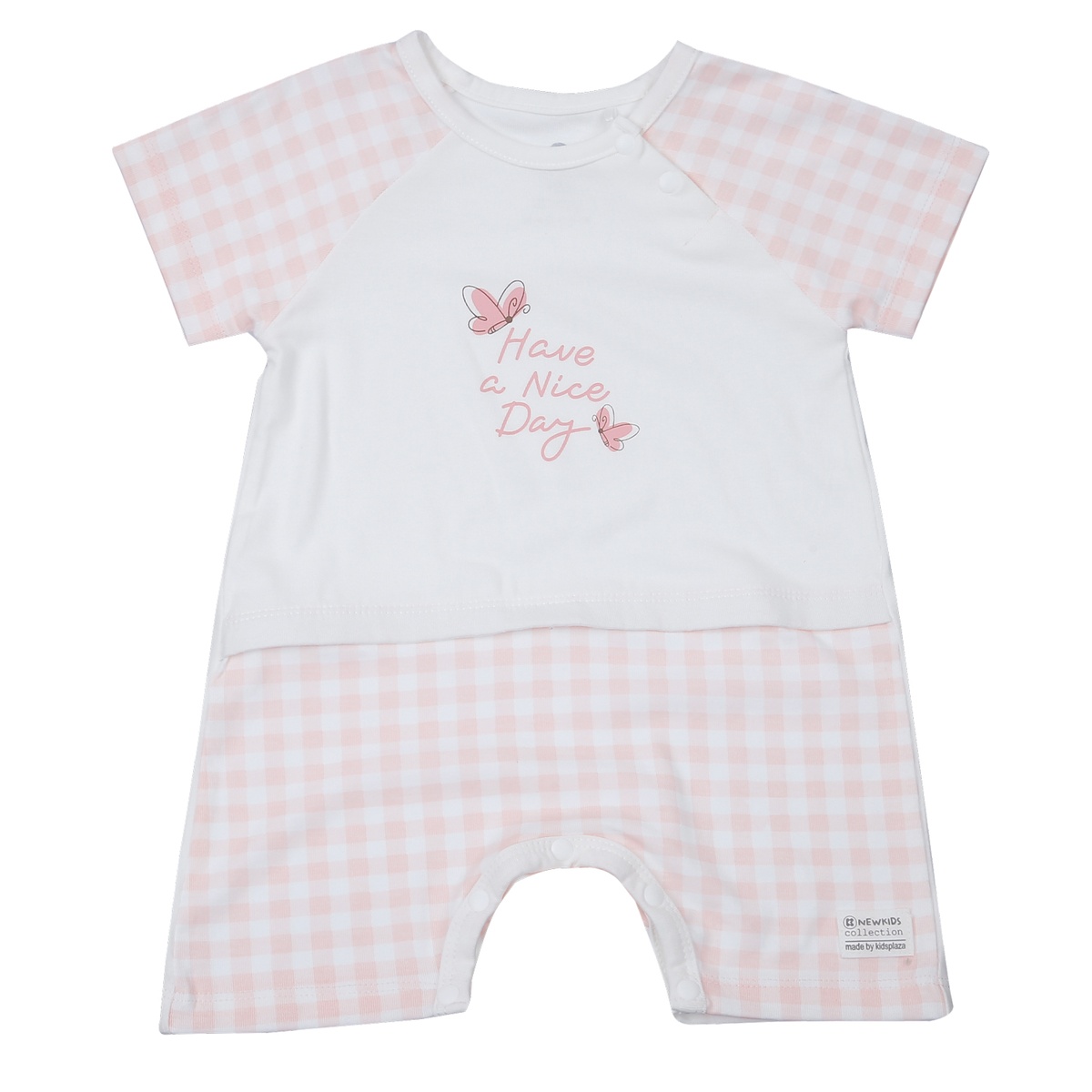 Body cộc tay KidsPlaza Otis ND24H (Hồng kẻ)