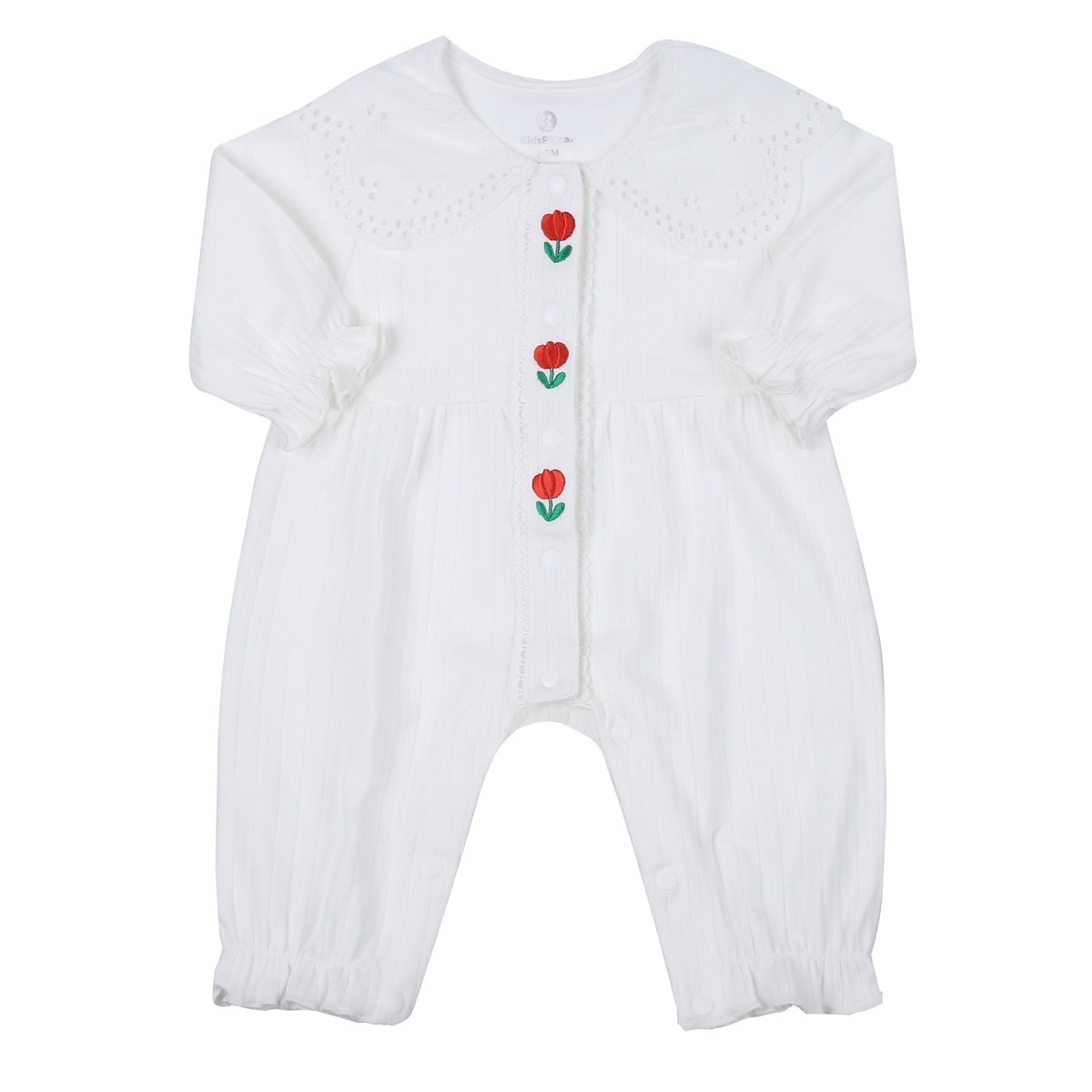 Body dài tay bé gái KidsPlaza cổ ren hoa HN23T (Trắng)