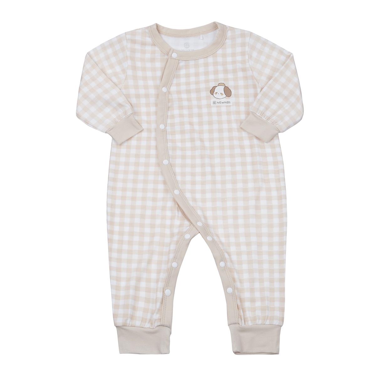 Body dài tay cài lệch KidsPlaza Otis ND24H (Be kẻ)