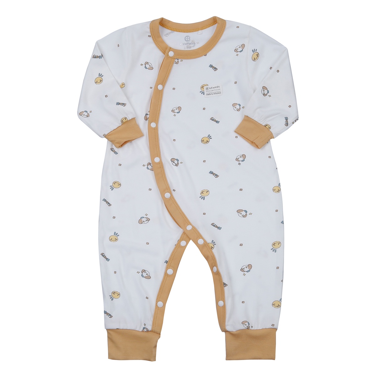 Body dài tay cài lệch KidsPlaza Otis ND24H (Trắng vàng)
