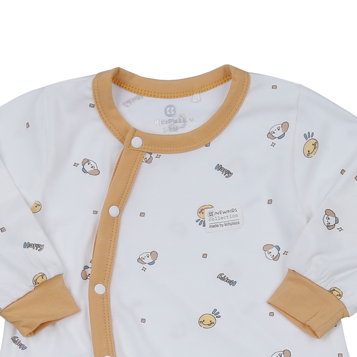 Body dài tay cài lệch KidsPlaza Otis ND24H (Trắng vàng) - mặt trái