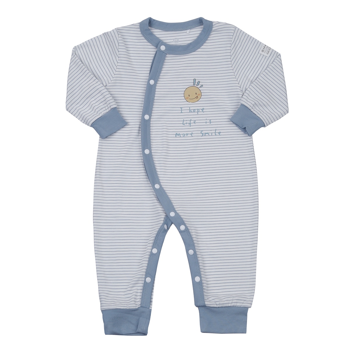 Body dài tay cài lệch KidsPlaza Otis ND24H (Xanh kẻ ngang)