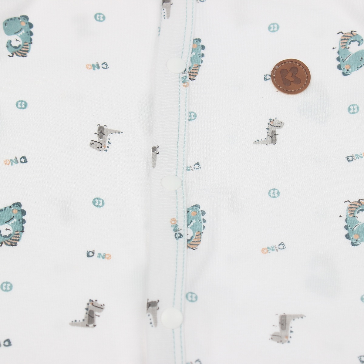 Body dài tay KidsPlaza trắng xanh in hổ ND20T 0-3M - mặt sau