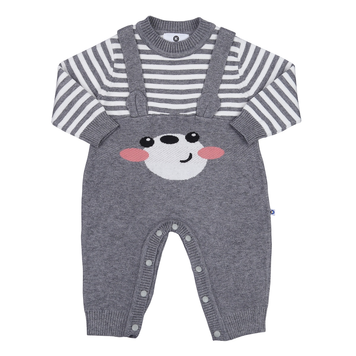 Body len bé trai KidsPlaza phối kẻ HN23D (Ghi) 3-6M
