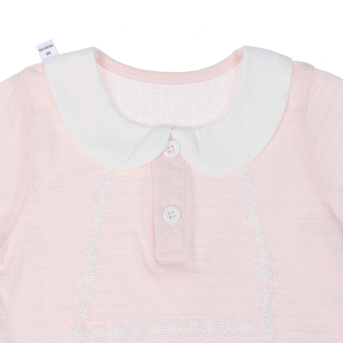 Body ngắn tay bé gái Mamago sọc ngang M06 (Hồng) 12M - mặt phải