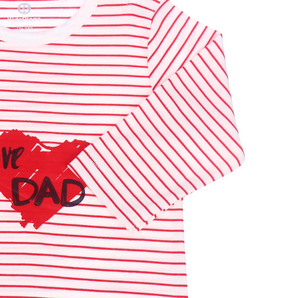 Body suit dài tay Otis kẻ ngang KidsPlaza ND21H (Trắng đỏ) - mặt trái