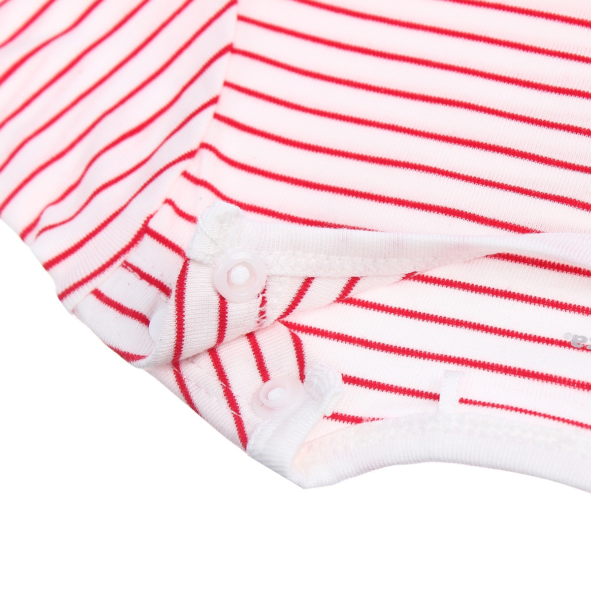 Body suit dài tay Otis kẻ ngang KidsPlaza ND21H (Trắng đỏ) - góc nghiêng