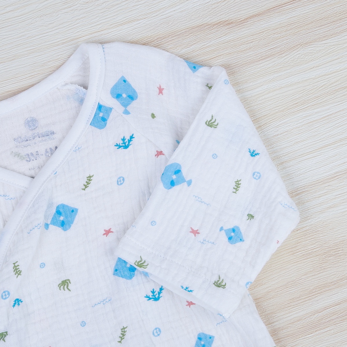  Body xô buộc dây in cá KidsPlaza M21H - mặt trái
