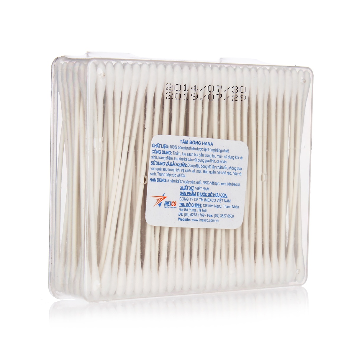 Bông tăm giấy Hana h200 - mặt trái