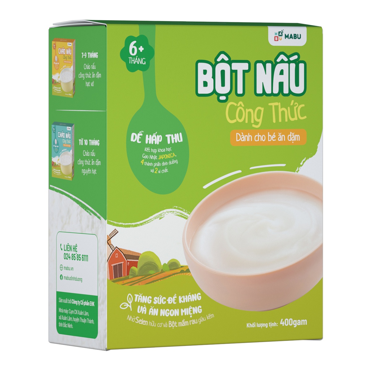 Bột ăn dặm Mabu 400g - mặt sau