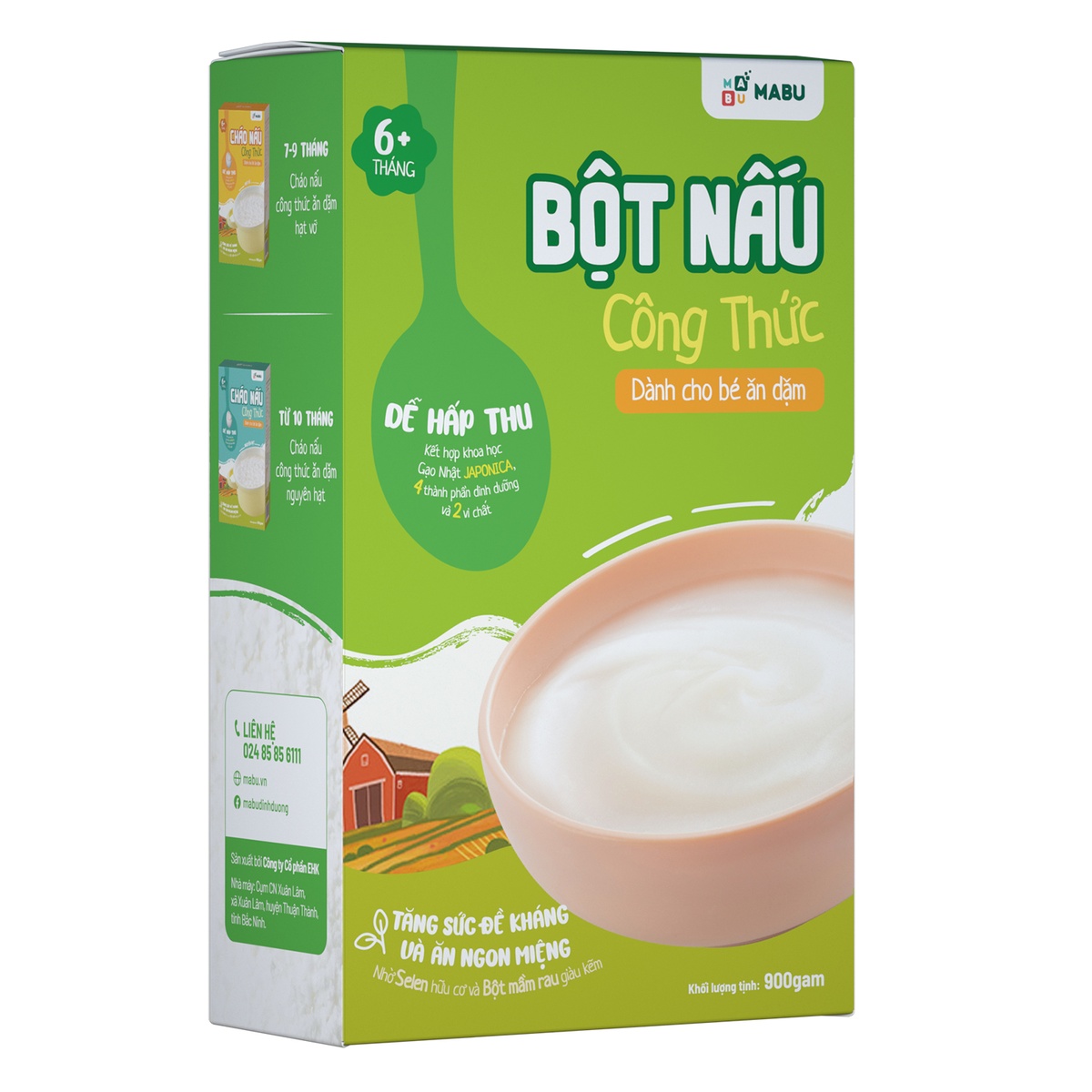 Bột ăn dặm Mabu 900g - góc nghiêng