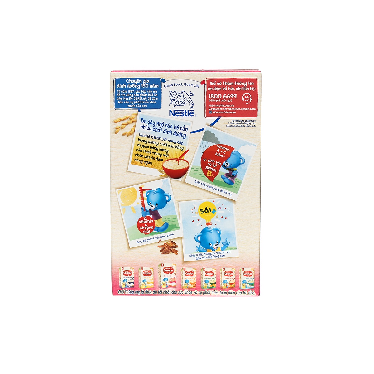 Bột gạo lức Nestle trộn sữa cho bé 6M+ 200g - mặt sau