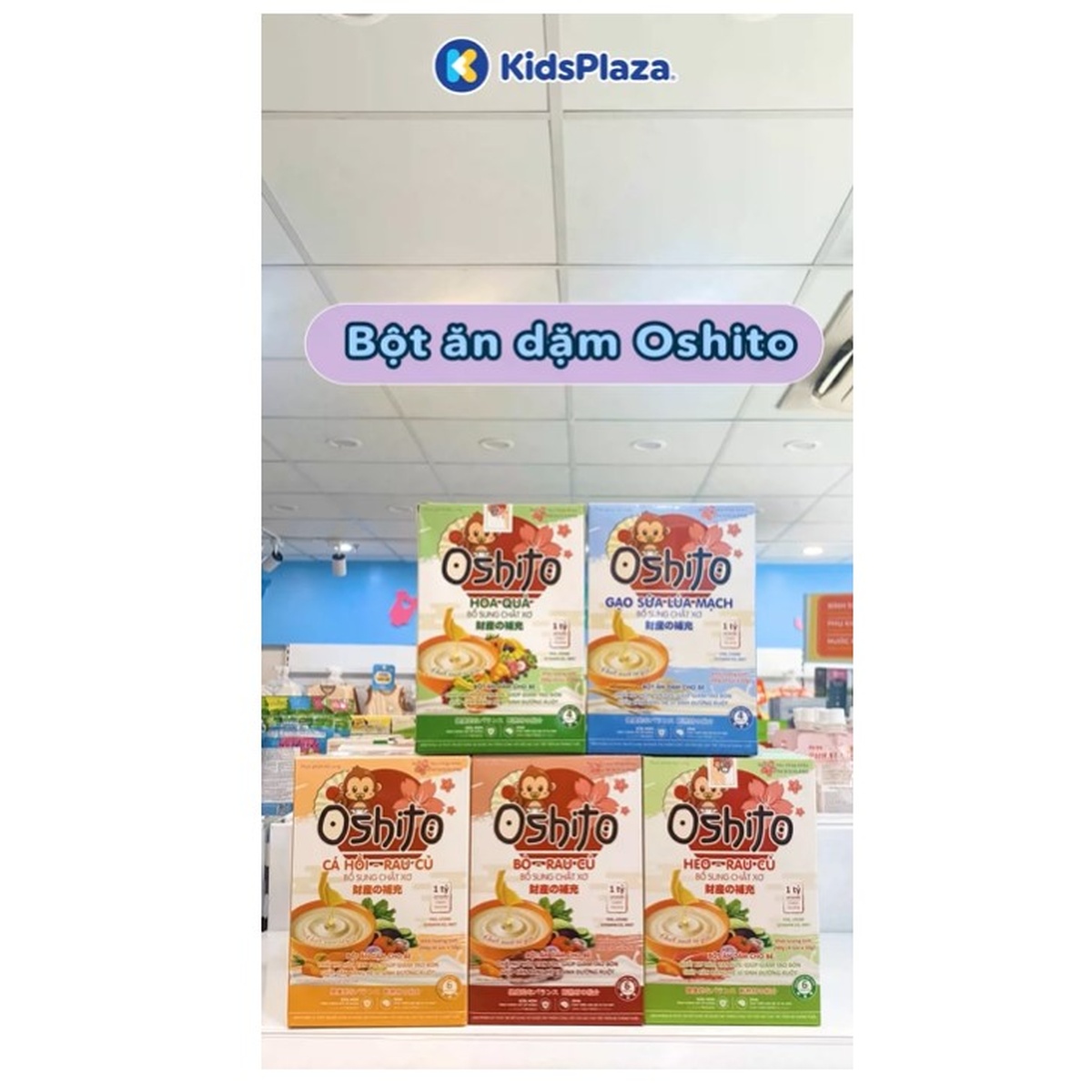 Bột ăn dặm Oshito cá hồi rau củ 4x50g - video