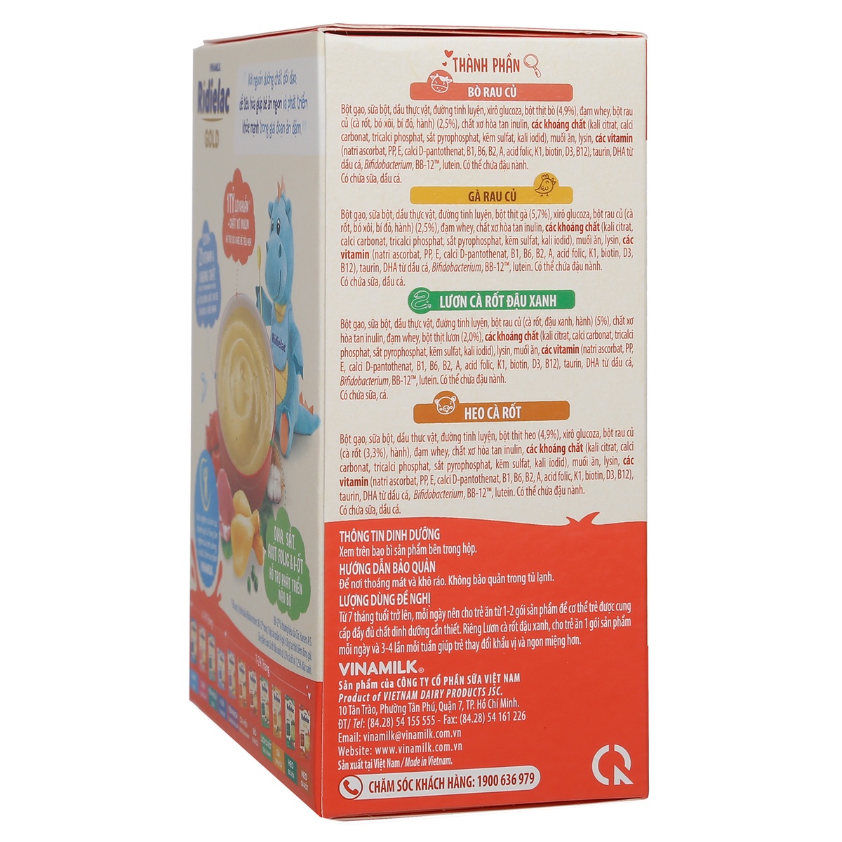 Bột ăn dặm Ridielac Gold 4 gói vị mặn 200g cho bé 7M-24M - mặt phải