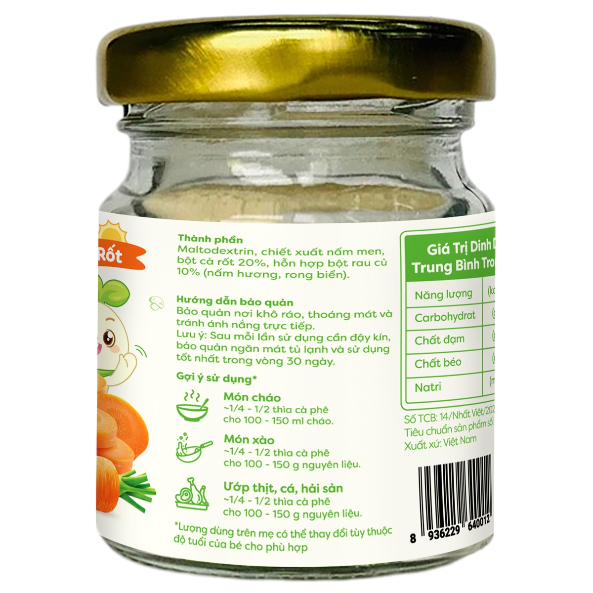 Bột nêm ăn dặm Anpaso vị cà rốt 60g - mặt trái