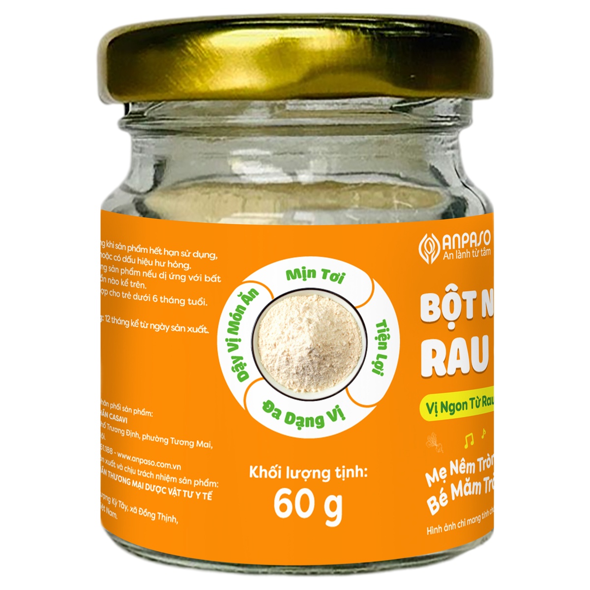 Bột nêm ăn dặm Anpaso vị cà rốt 60g - mặt phải