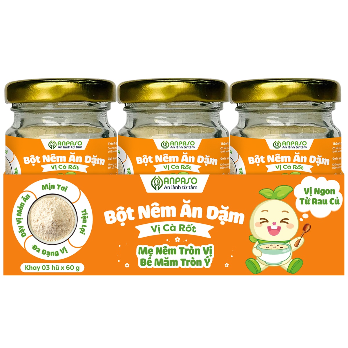 Bột nêm ăn dặm Anpaso vị cà rốt 60g - góc nghiêng