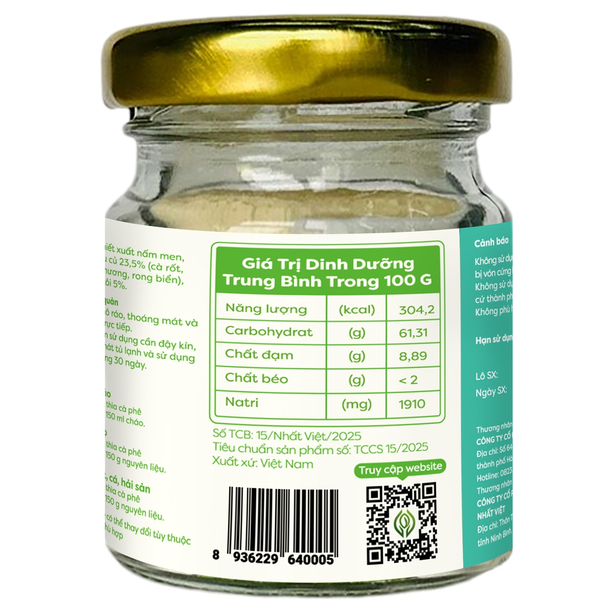 Bột nêm ăn dặm Anpaso vị cải bó xôi 60g - mặt phải