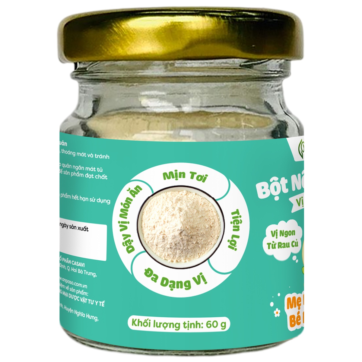 Bột nêm ăn dặm Anpaso vị cải bó xôi 60g - mặt sau