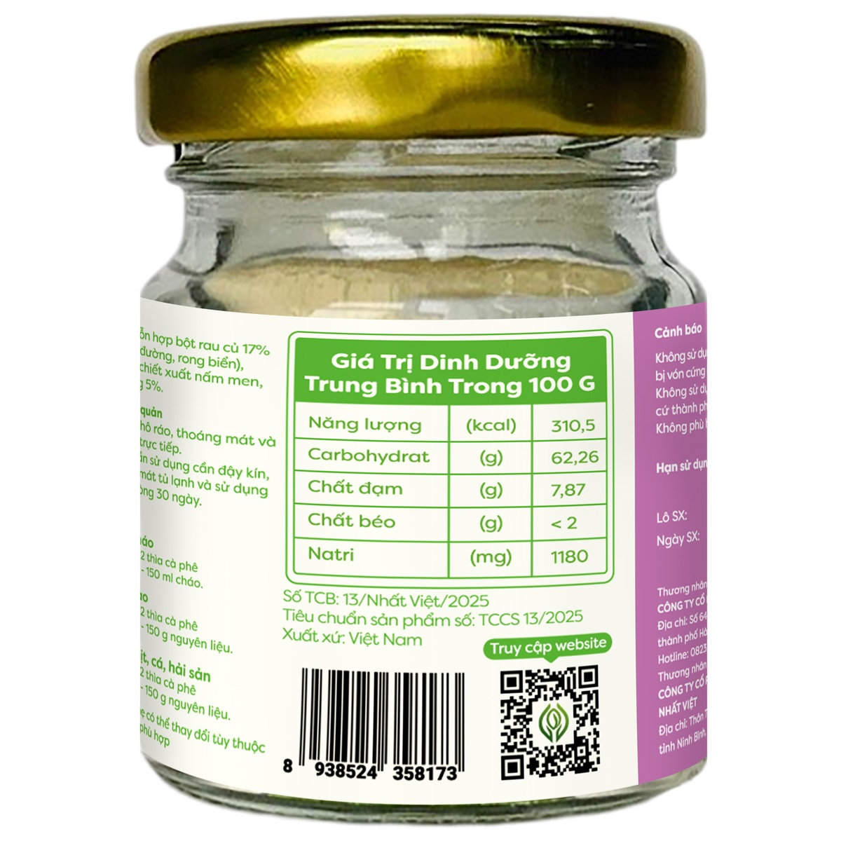 Bột nêm ăn dặm Anpaso vị nấm hương 60g - mặt trái