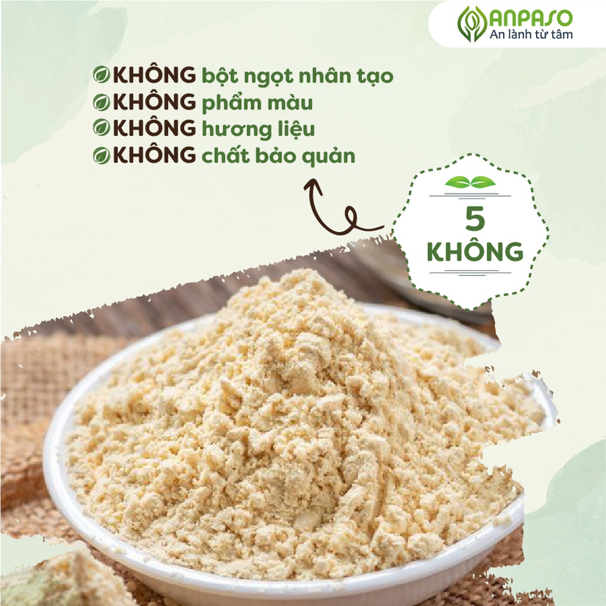 Bột nêm ăn dặm Anpaso vị rau củ 60g - mặt sau