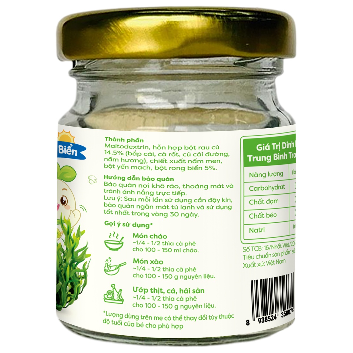 Bột nêm ăn dặm Anpaso vị rong biển 60g - mặt trái