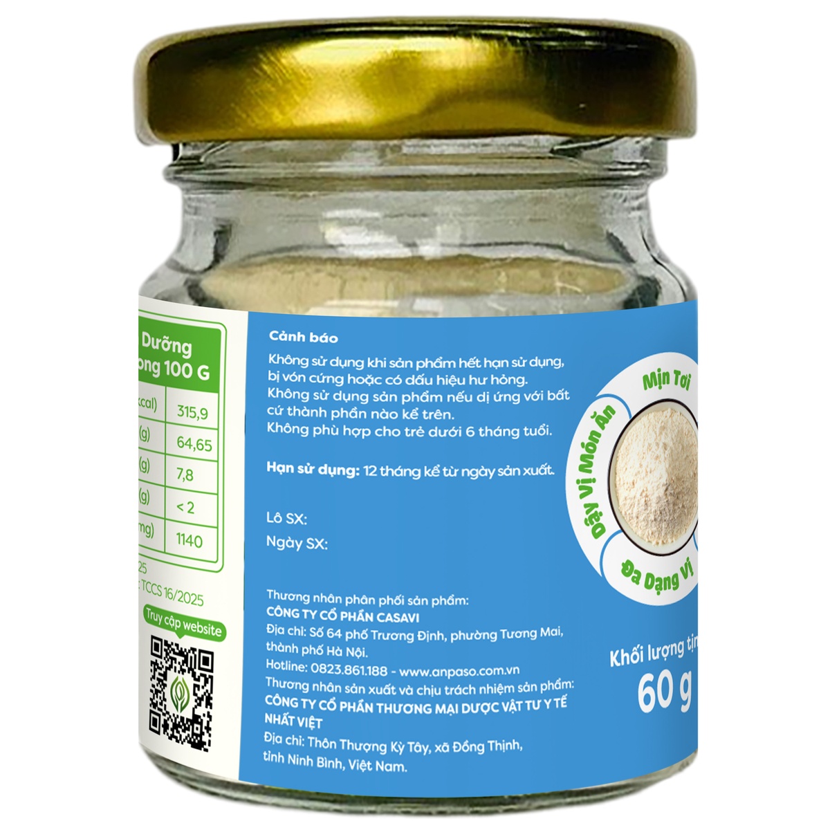 Bột nêm ăn dặm Anpaso vị rong biển 60g - mặt phải