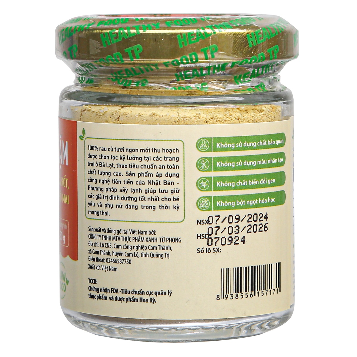Bột nêm ăn dặm cà rốt và phô mai Ecofood 50g - mặt phải