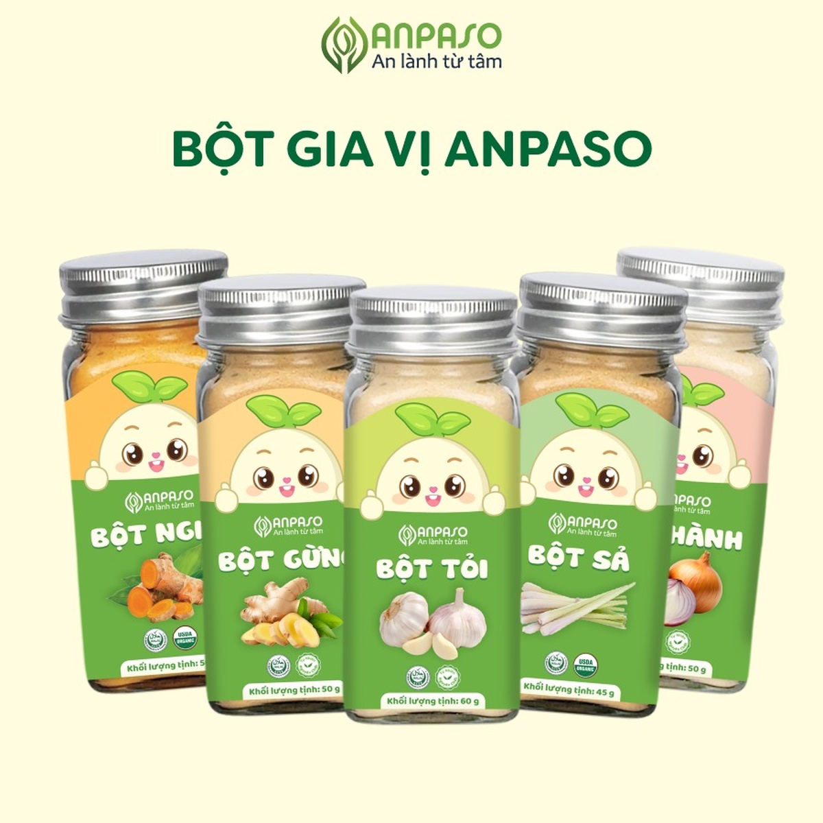 Bột nghệ hữu cơ cho bé Anpaso 50g (6M+) - mặt trái