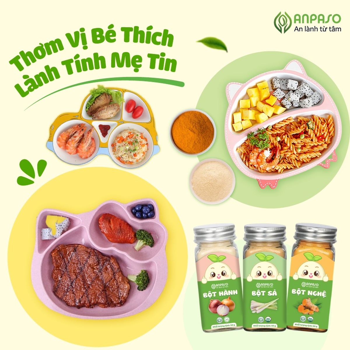 Bột nghệ hữu cơ cho bé Anpaso 50g (6M+) - mặt phải
