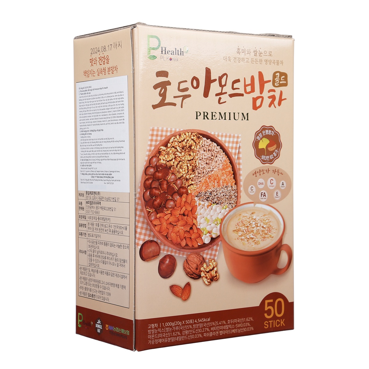 Bột ngũ cốc Collagen Premium (50*20g) - mặt trái