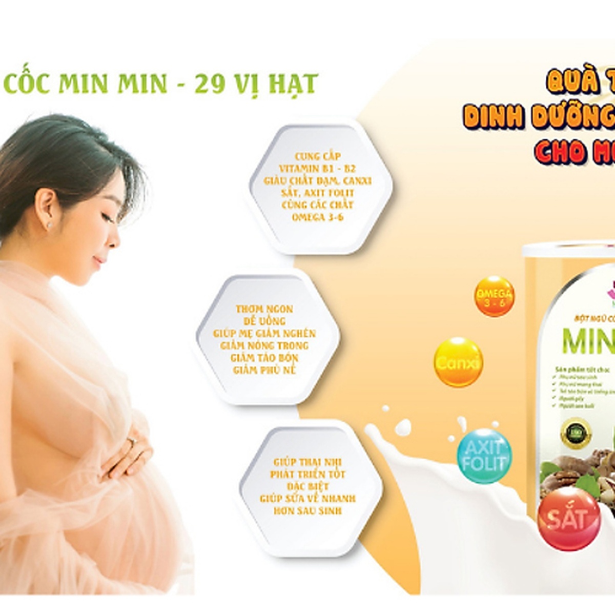 Bột ngũ cốc lợi sữa Min Min 500g cho mẹ bầu và sau - hình 7