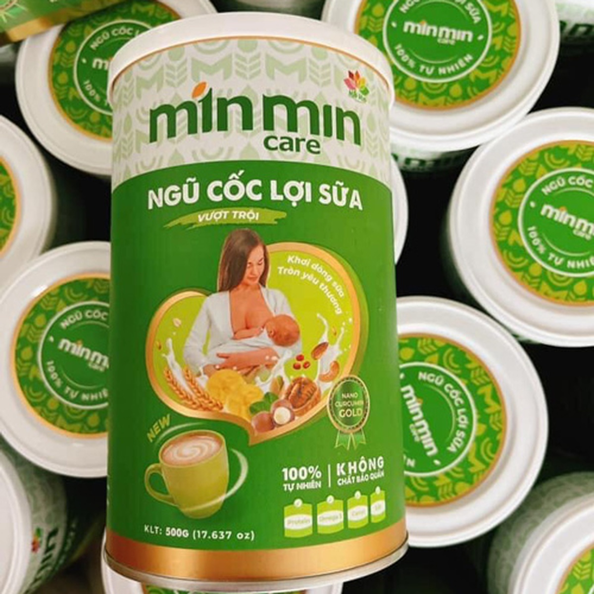 Bột ngũ cốc lợi sữa Min Min 500g - mặt sau