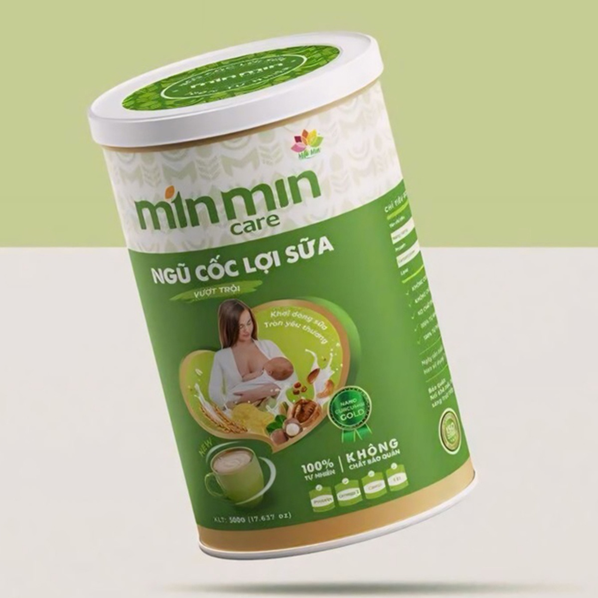 Bột ngũ cốc lợi sữa Min Min 500g - mặt trái