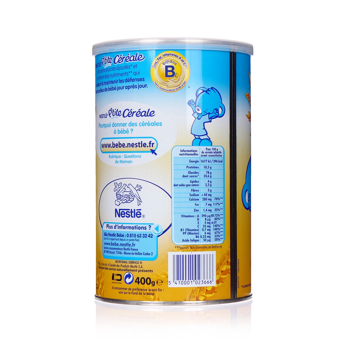 Bột pha sữa Nestle vị bích quy 400g cho bé 6M+ - mặt sau