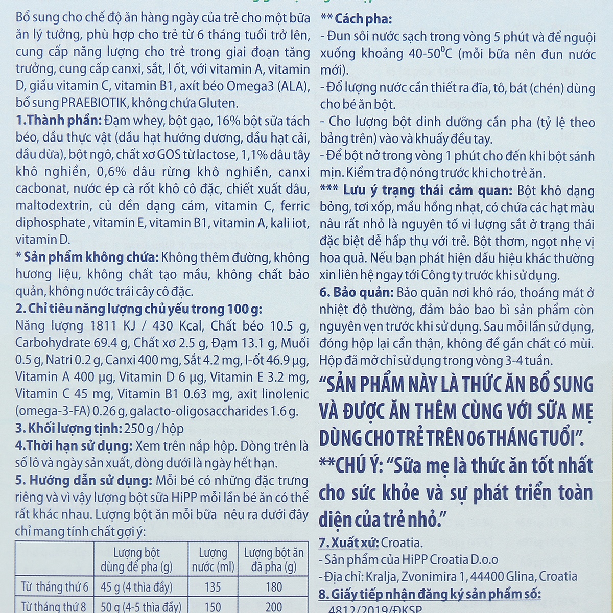 Bột ăn dặm HIPP vị hoa quả rừng cho bé 6M+ 250g - mặt trái