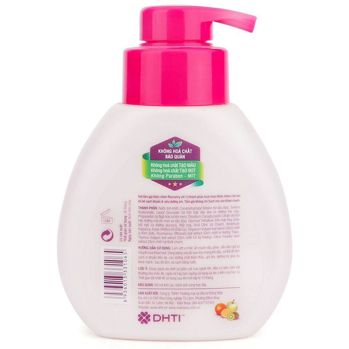 Bọt tắm gội Mamamy Fancy 400ml - mặt trái