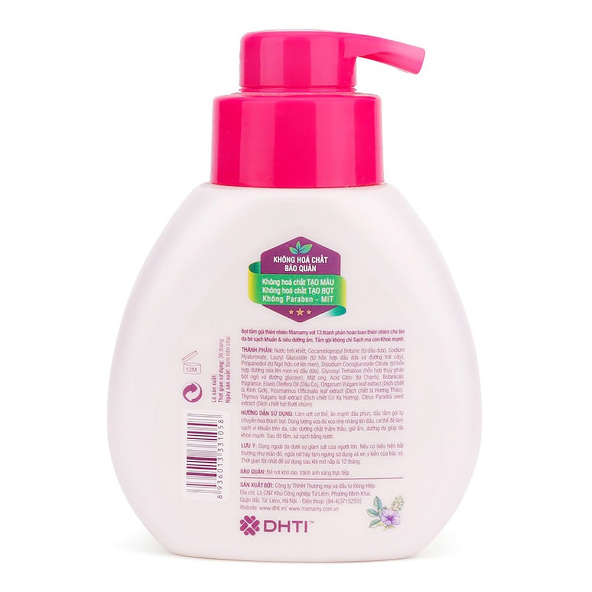Bọt tắm gội Mamamy Floral 400ml - mặt trái