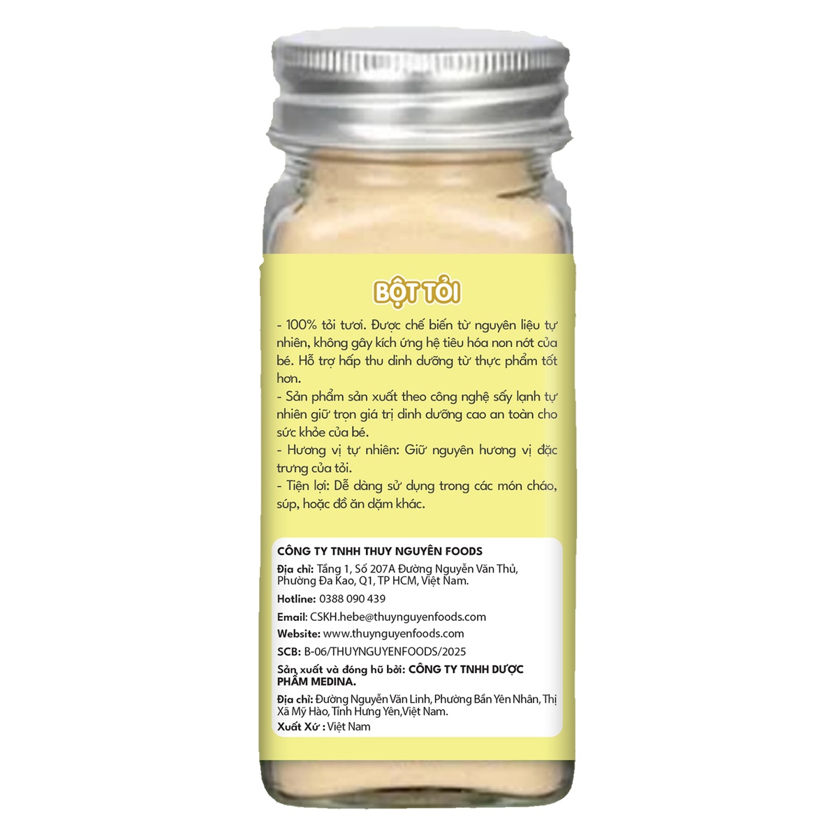 Bột tỏi cho bé Hebe 60g - mặt phải