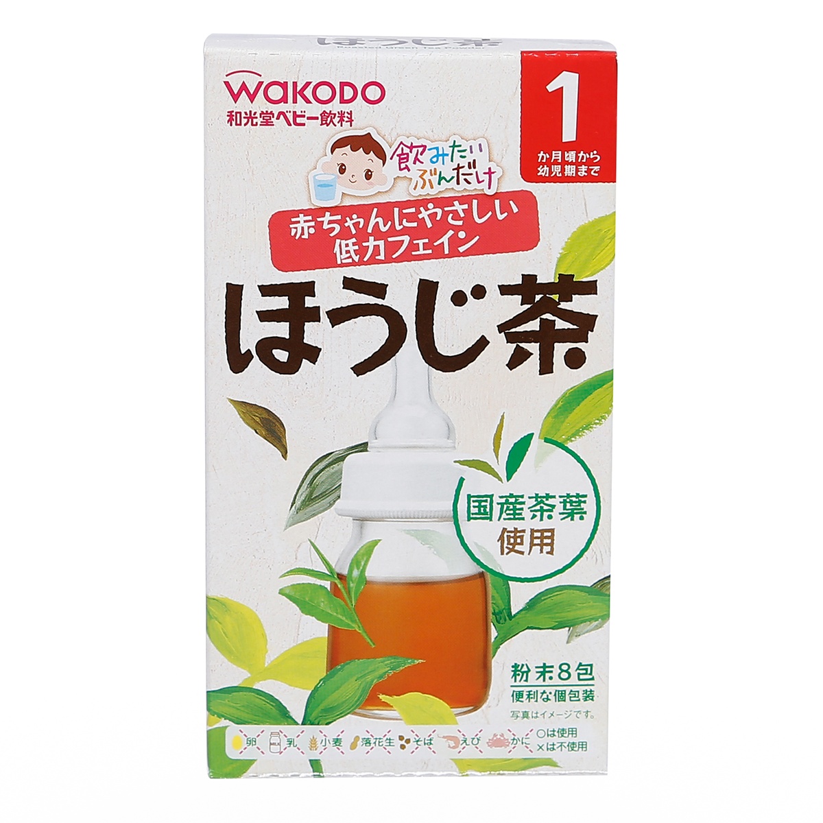 Bột Trà Xanh Wakodo Cho Bé từ 1 Tháng Tuổi - mặt trái