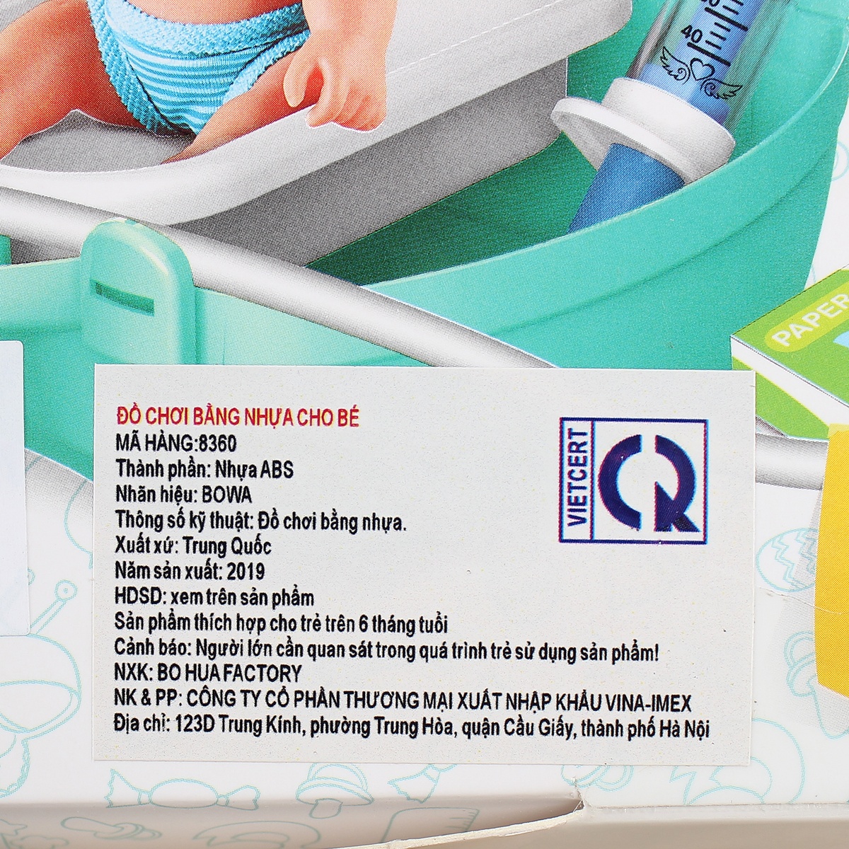 Cặp đồ chơi bác sĩ khám em bé IM.8360 - góc nghiêng