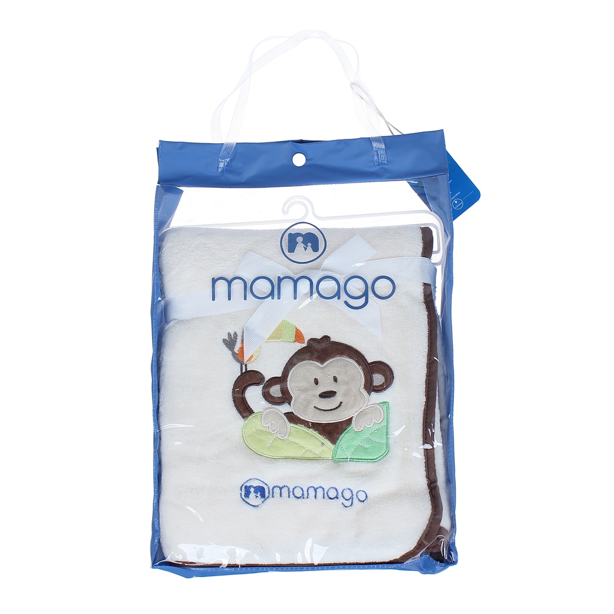 Chăn bông Mamago thêu hình chú khỉ tinh nghịch MM03 - mặt sau