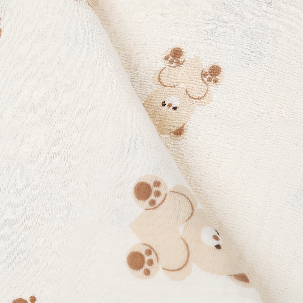Chăn đa năng Kids Plaza Muslin hình chú gấu PG23 - mặt trái