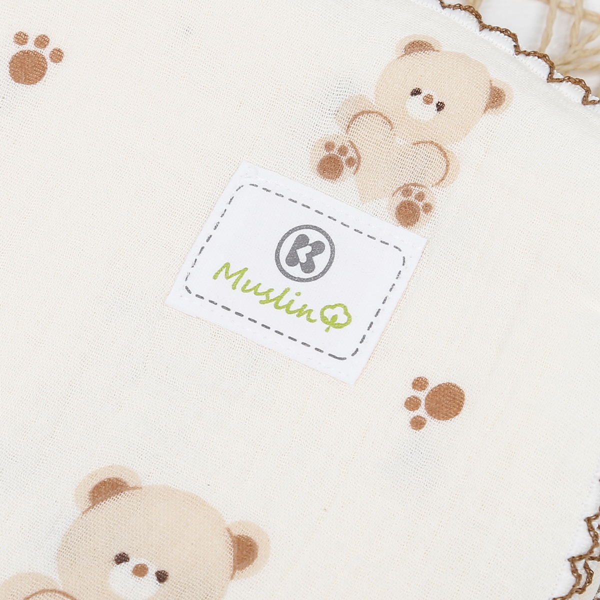 Chăn đa năng Kids Plaza Muslin hình chú gấu PG23 - mặt phải