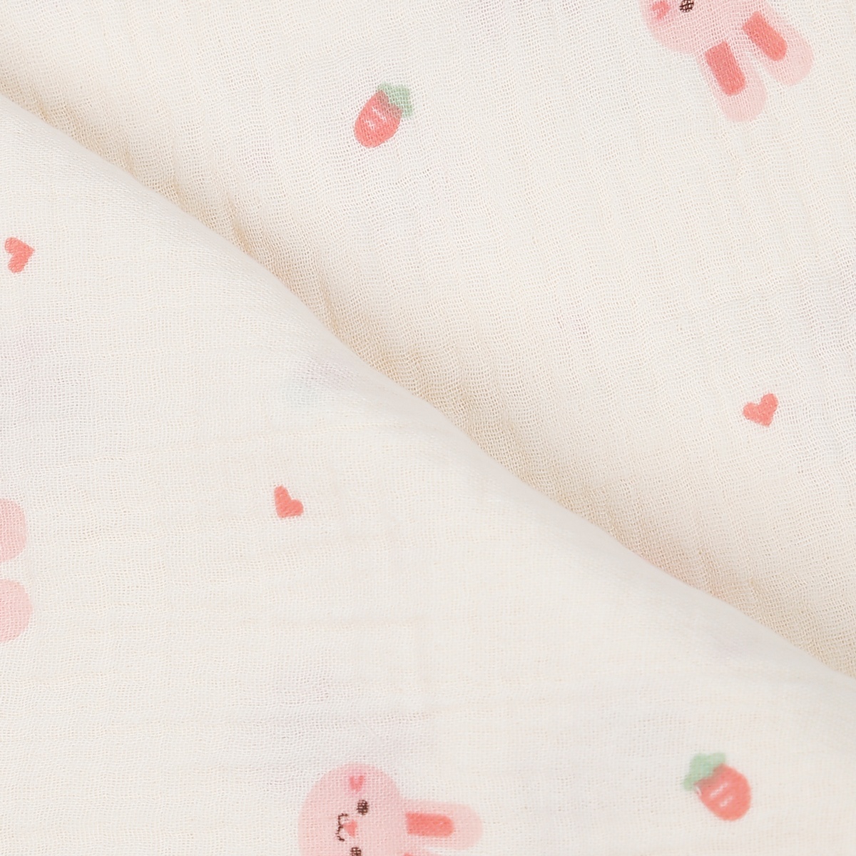 Chăn đa năng Kids Plaza Muslin hình con thỏ PG23 - mặt trái
