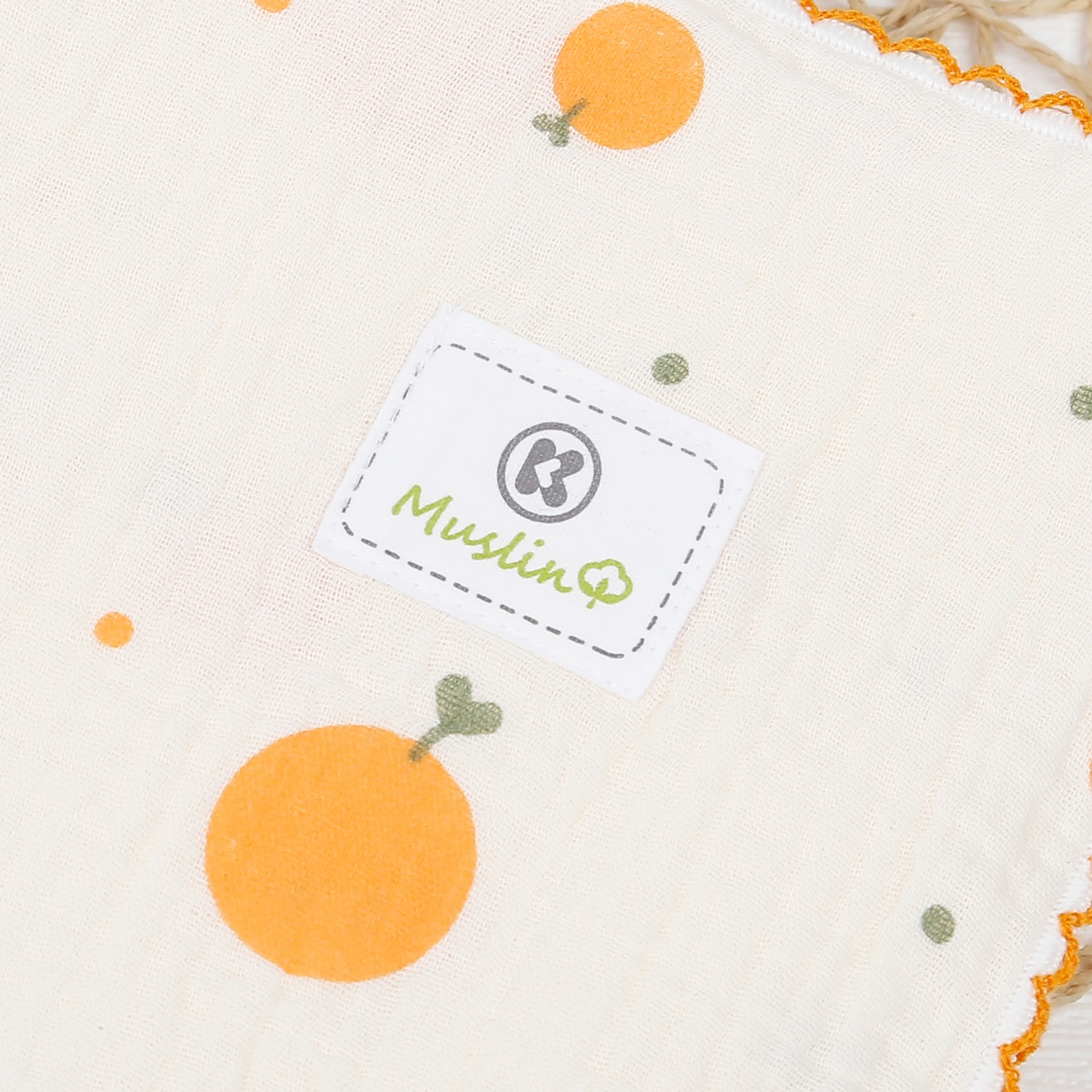 Chăn đa năng Kids Plaza Muslin hình quả cam PG23 - mặt trái