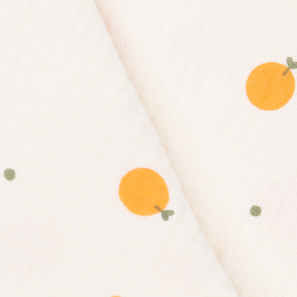 Chăn đa năng Kids Plaza Muslin hình quả cam PG23 - mặt phải
