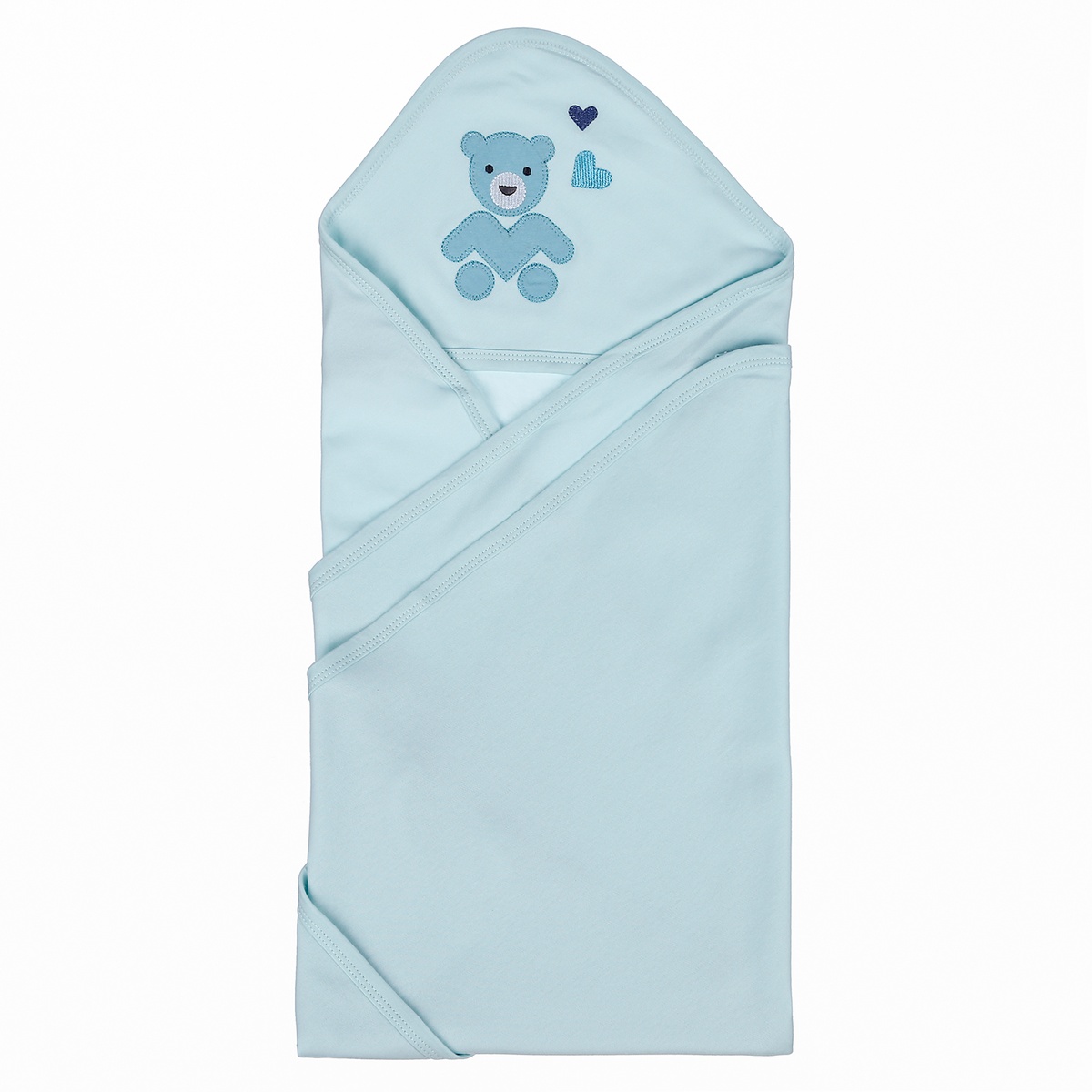 Chăn ủ có mũ thêu hình KidsPlaza 1 lớp BA21 (Xanh Ngọc)