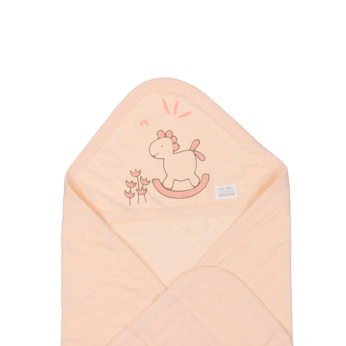 Chăn ủ có mũ Twikle star 2 lớp Mamago ND20H (Cam) - mặt trái