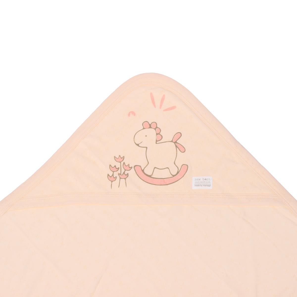 Chăn ủ có mũ Twikle star 2 lớp Mamago ND20H (Cam) - mặt sau